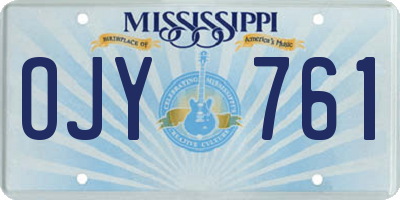 MS license plate OJY761