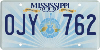 MS license plate OJY762