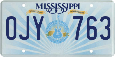MS license plate OJY763
