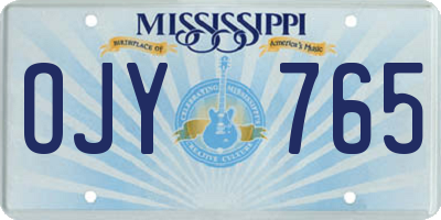 MS license plate OJY765