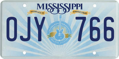 MS license plate OJY766