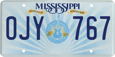 MS license plate OJY767