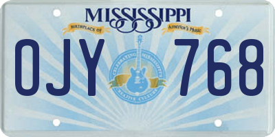 MS license plate OJY768