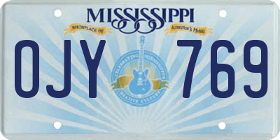 MS license plate OJY769