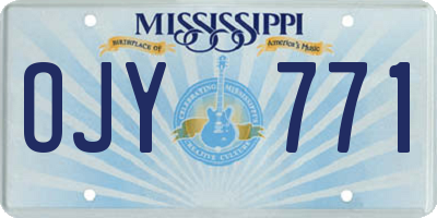 MS license plate OJY771