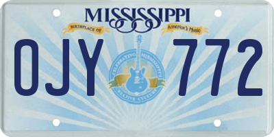 MS license plate OJY772