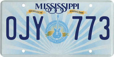 MS license plate OJY773