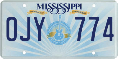 MS license plate OJY774