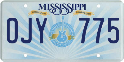 MS license plate OJY775