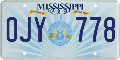 MS license plate OJY778