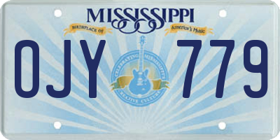 MS license plate OJY779