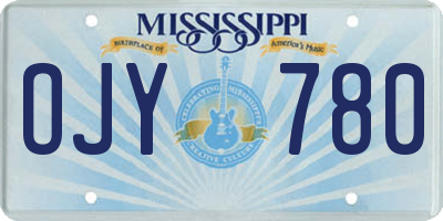 MS license plate OJY780