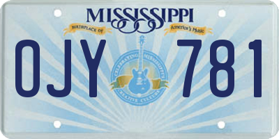 MS license plate OJY781