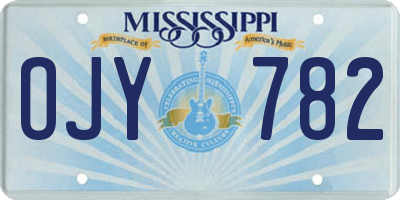 MS license plate OJY782