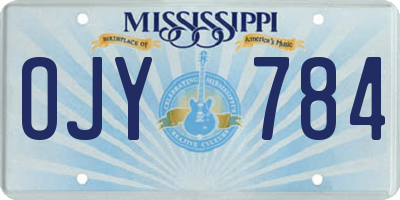 MS license plate OJY784