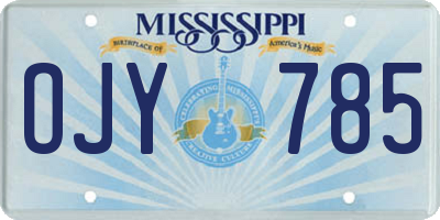 MS license plate OJY785