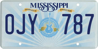 MS license plate OJY787