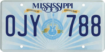 MS license plate OJY788