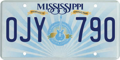MS license plate OJY790