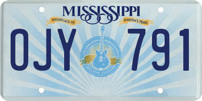 MS license plate OJY791
