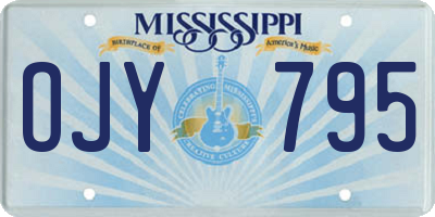 MS license plate OJY795