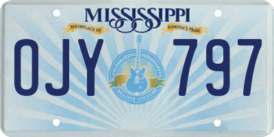 MS license plate OJY797