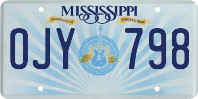 MS license plate OJY798