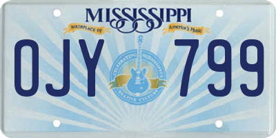 MS license plate OJY799