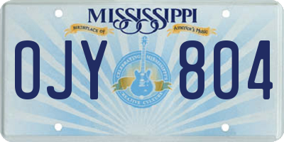 MS license plate OJY804