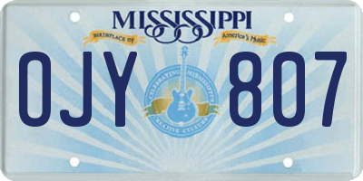MS license plate OJY807