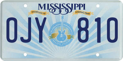MS license plate OJY810