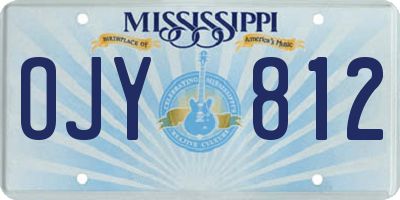 MS license plate OJY812