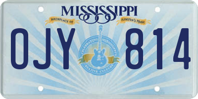 MS license plate OJY814