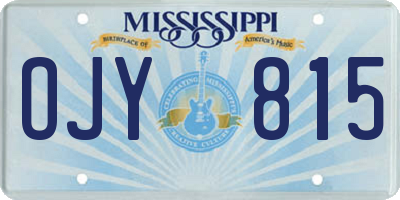MS license plate OJY815