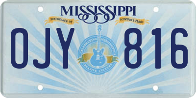 MS license plate OJY816