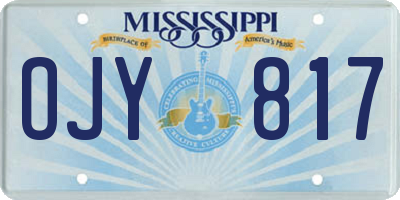 MS license plate OJY817