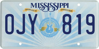 MS license plate OJY819