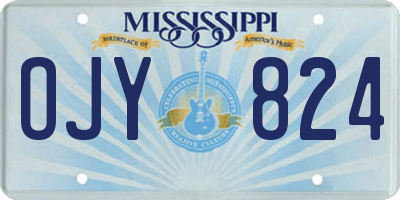 MS license plate OJY824