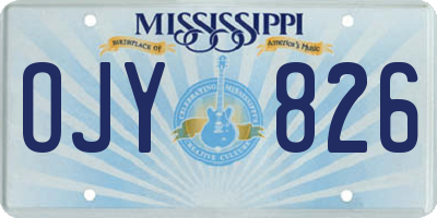 MS license plate OJY826