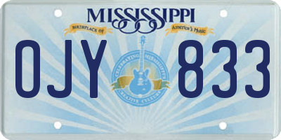 MS license plate OJY833