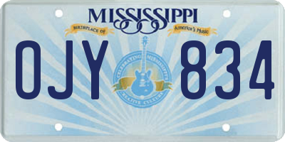 MS license plate OJY834