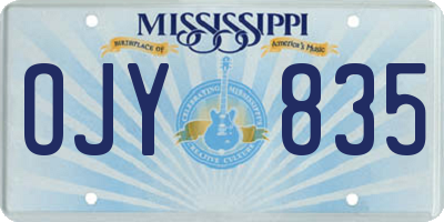 MS license plate OJY835