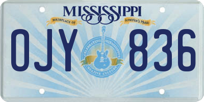 MS license plate OJY836