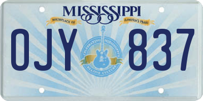 MS license plate OJY837