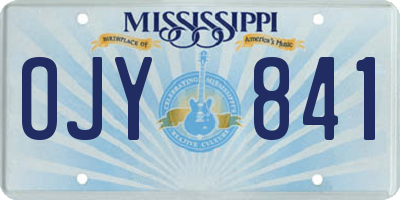 MS license plate OJY841