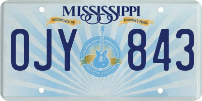 MS license plate OJY843