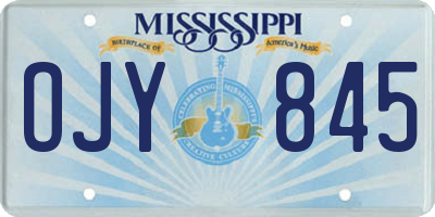 MS license plate OJY845