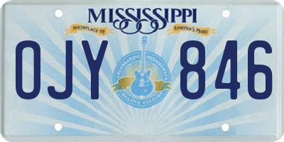 MS license plate OJY846