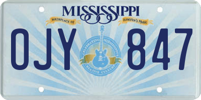MS license plate OJY847