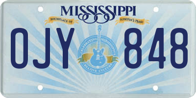 MS license plate OJY848